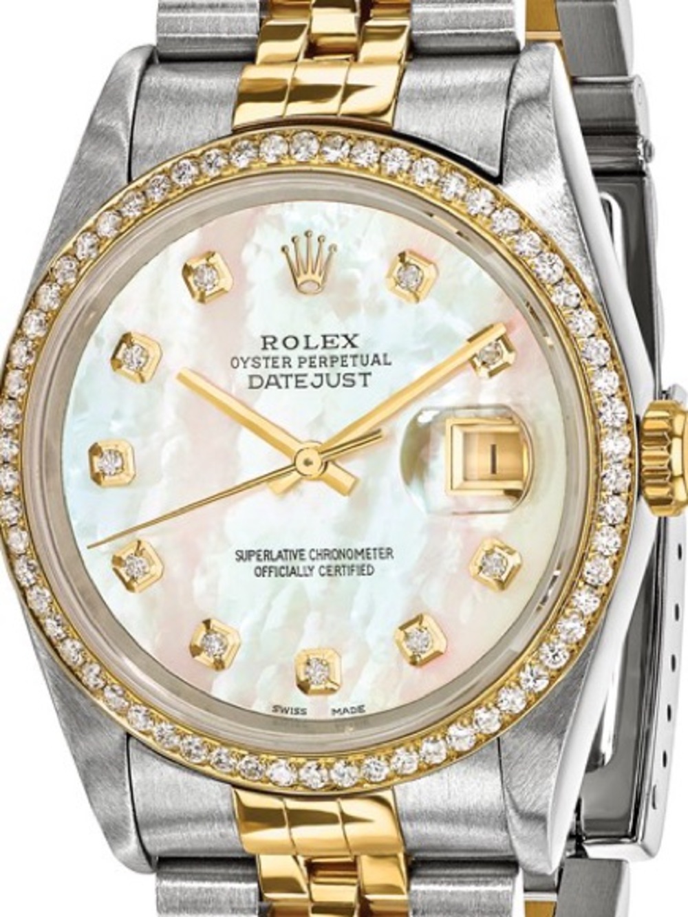 Pre-owned Rolex Datejust 36mm – 18k Gold & Steel Mother of Pearl Men’s Watch - Picture 5 of 8